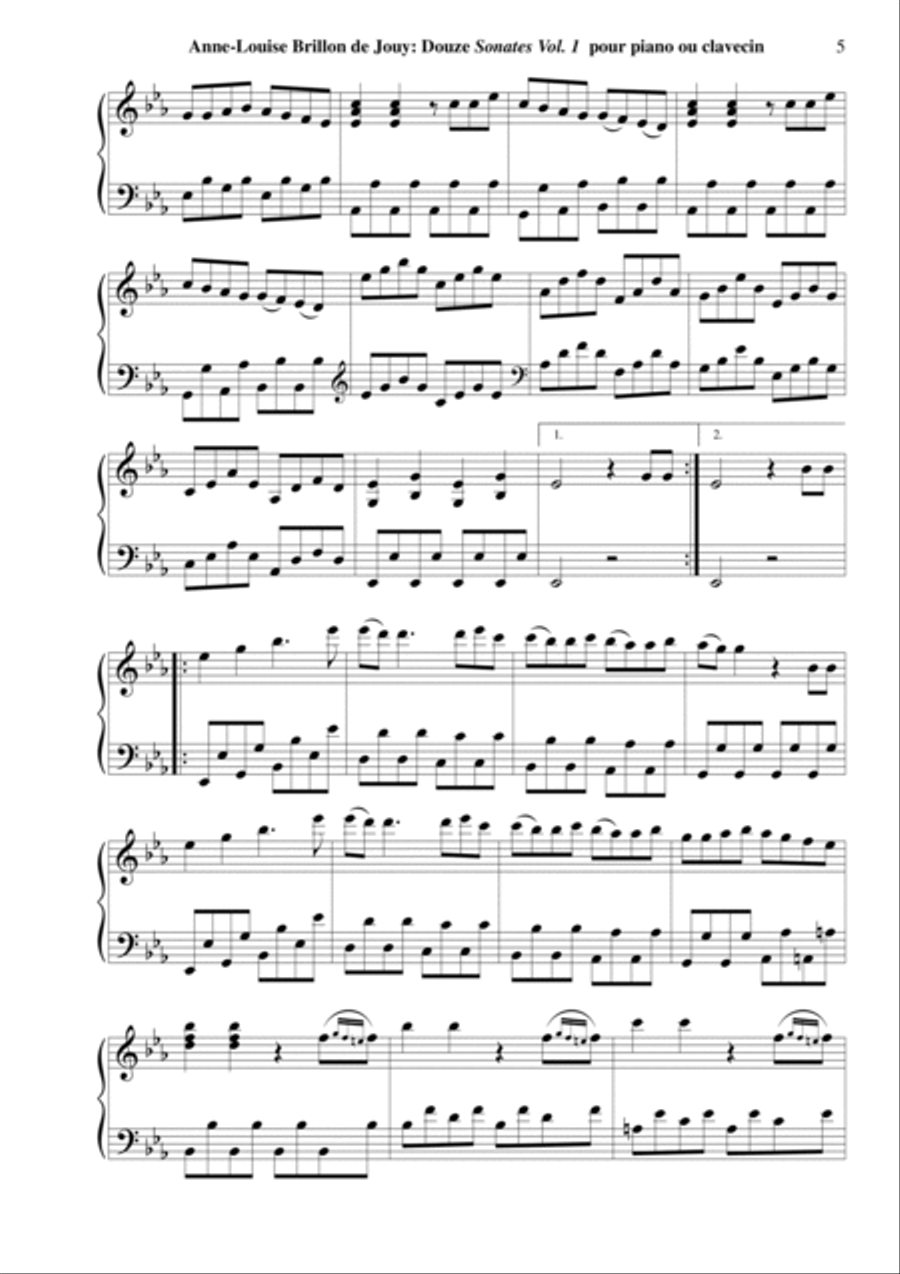 Anne-Louise Brillon de Jouy: 12 Sonatas, Vol. 1: Sonatas 1-4 for piano or harpsichord Harpsichord scores gallery preview page 5