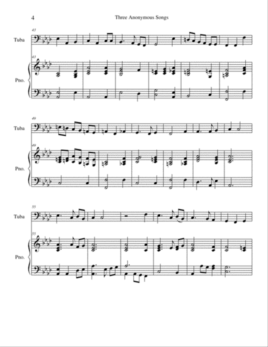 Three Anonymous Songs (of Renaissance Europe) Piano scores gallery preview page 4