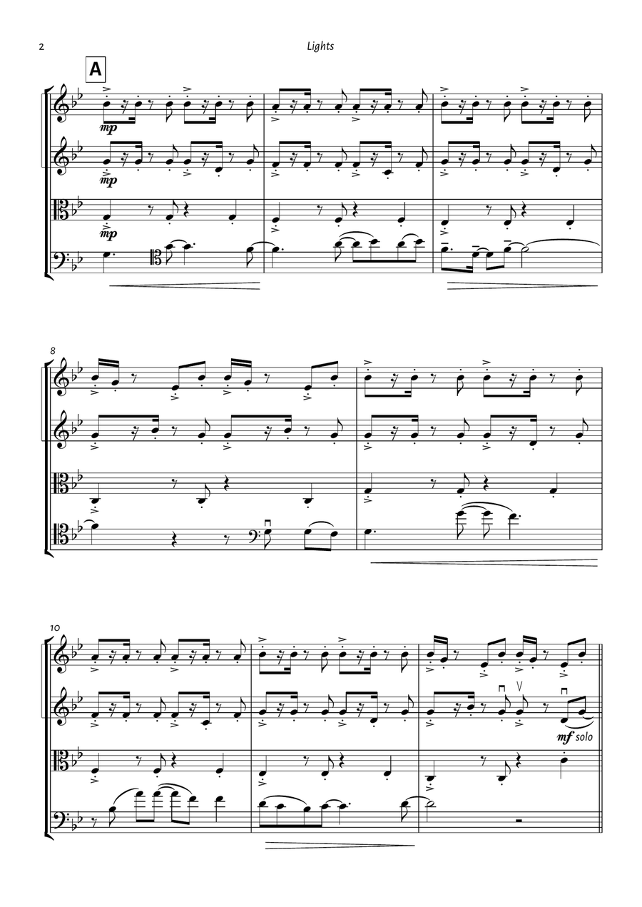 Lights String Quartet scores gallery preview page 2