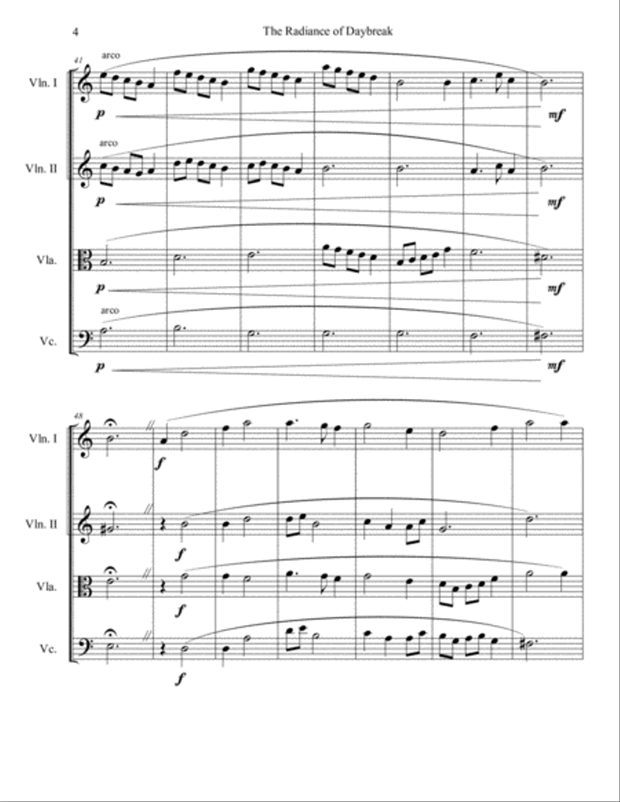 The Radiance of Daybreak String Quartet scores gallery preview page 5