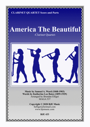 America the Beautiful - Clarinet Quartet Score and Parts PDF