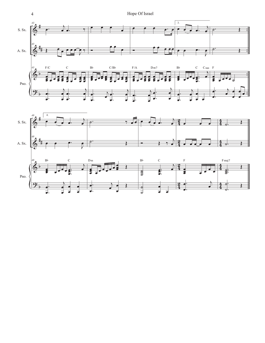 Hope Of Israel Hope Of Israel Soprano Saxophone scores gallery preview page 4