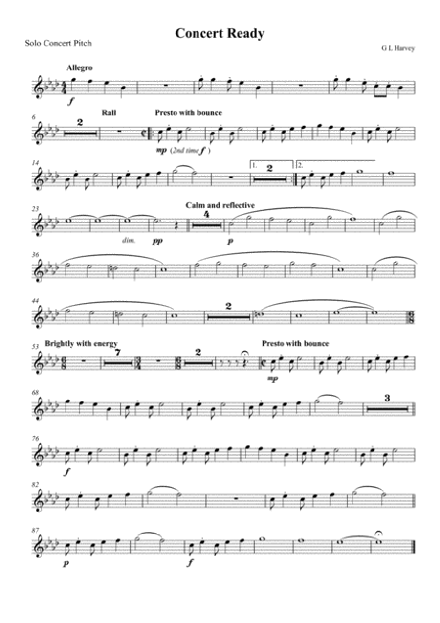Concert Ready (Solo/Group Feature for Elementary Wind Players and Piano) Large Ensemble scores gallery preview page 6