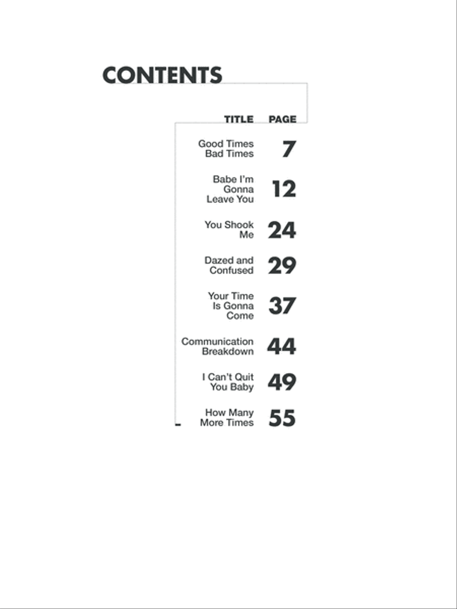 Led Zeppelin -- I Platinum Bass Guitar Bass Guitar Tablature scores gallery preview page 3