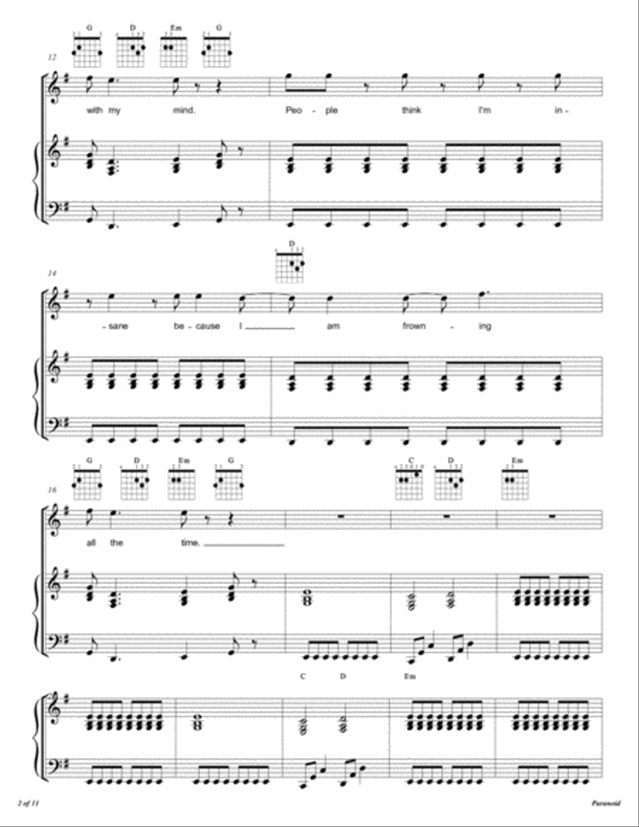 Paranoid Voice scores gallery preview page 3