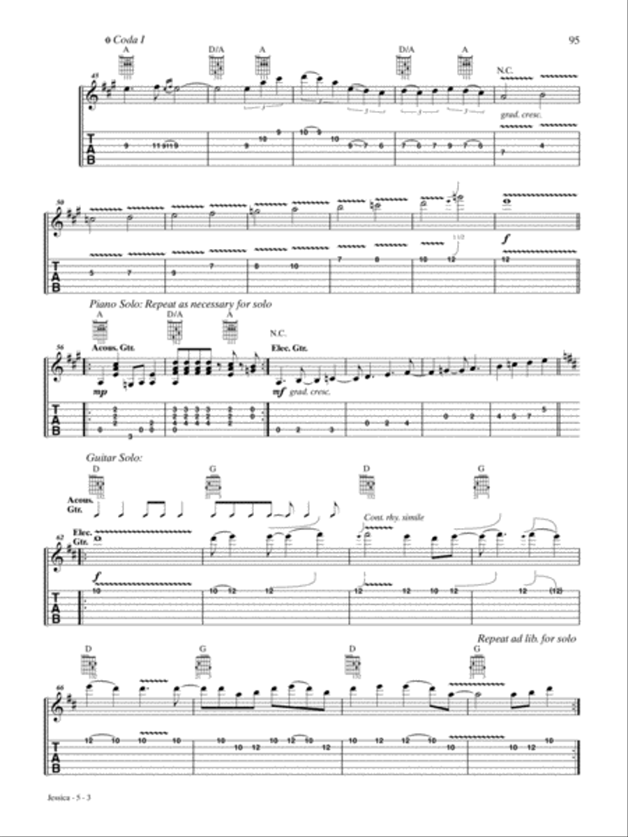 Jessica Guitar Tablature scores gallery preview page 3