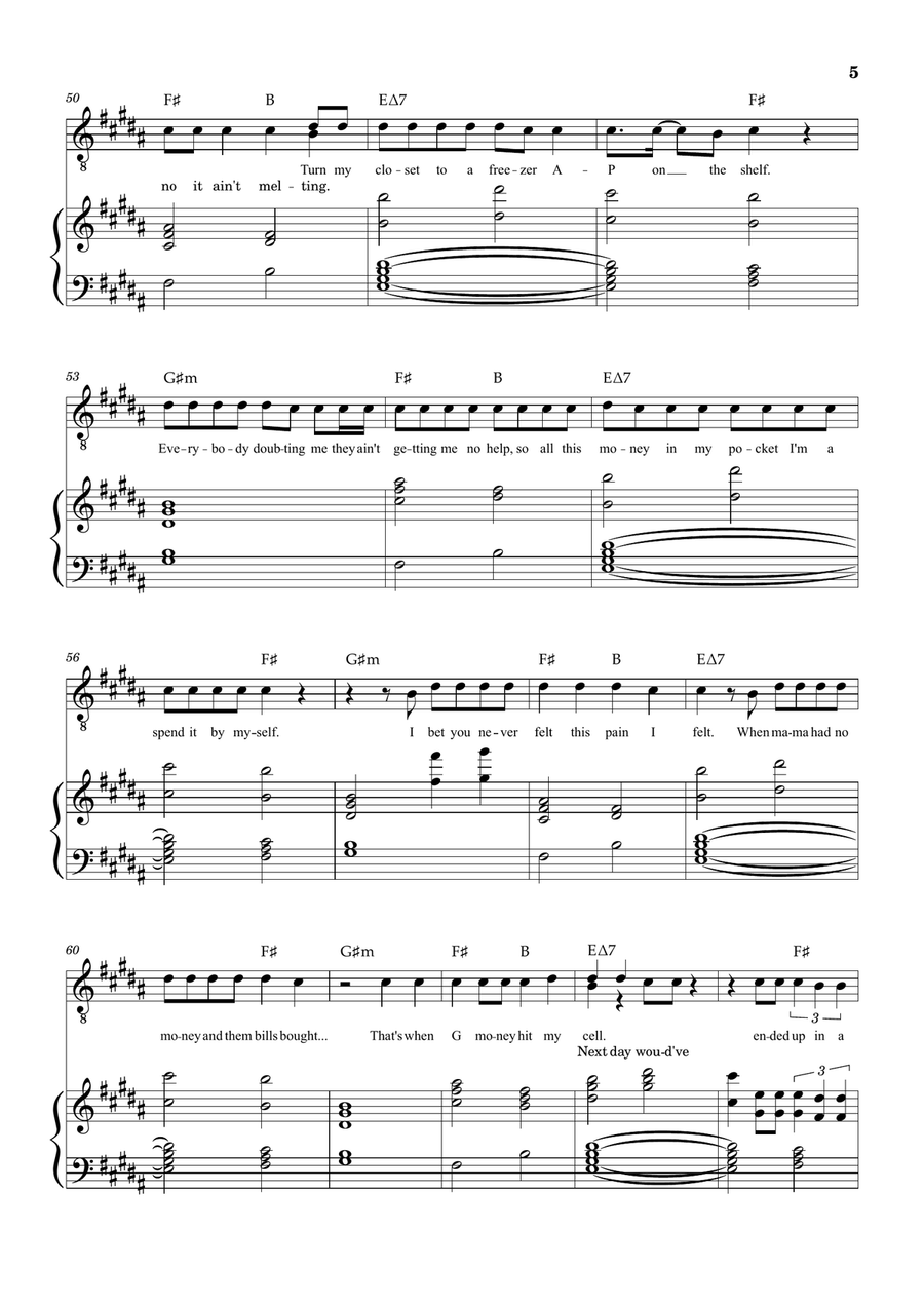 Empty Out Your Pockets Piano, Vocal scores gallery preview page 5