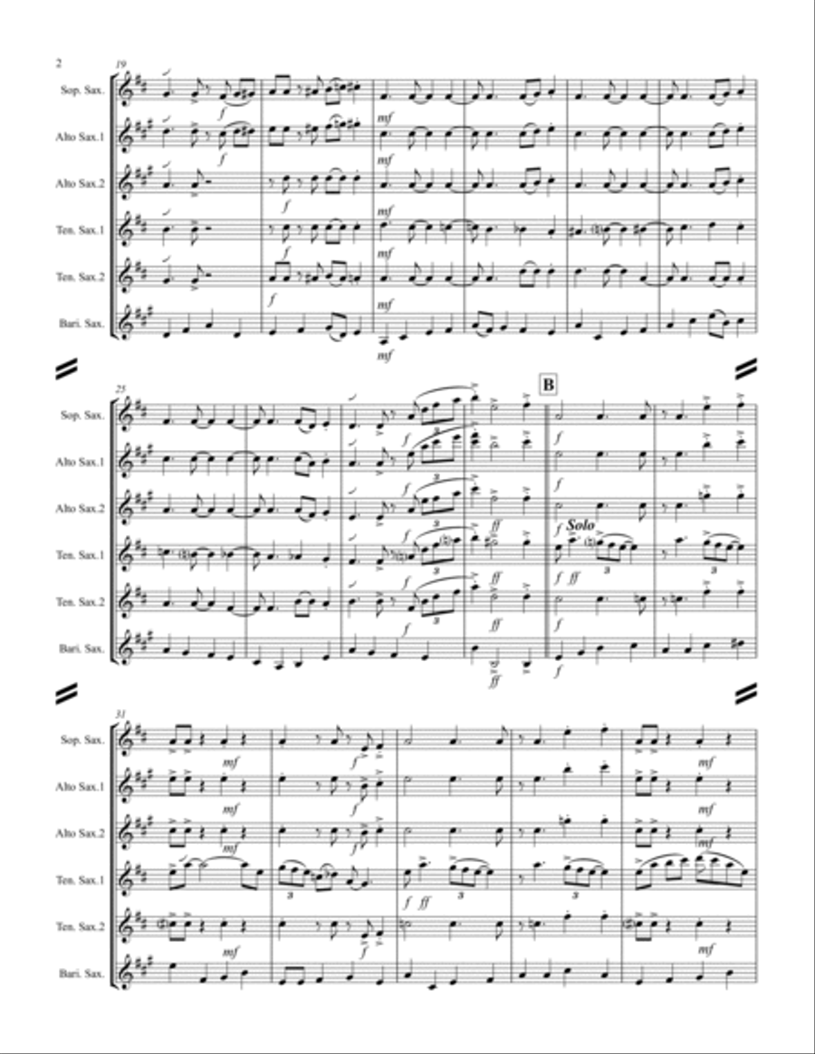A String Of Pearls Saxophone Quintet scores gallery preview page 3