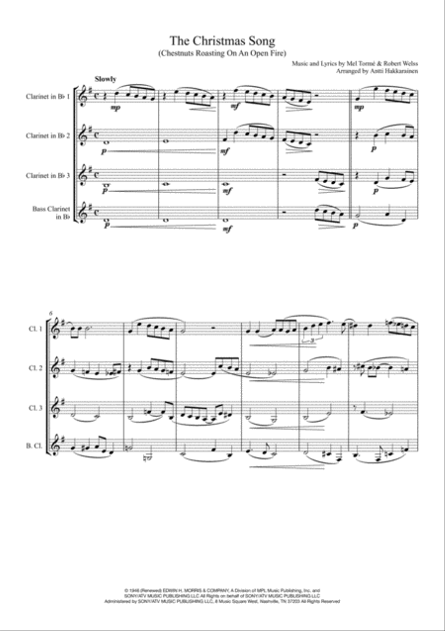 The Christmas Song (chestnuts Roasting On An Open Fire) Woodwind Quartet scores gallery preview page 2