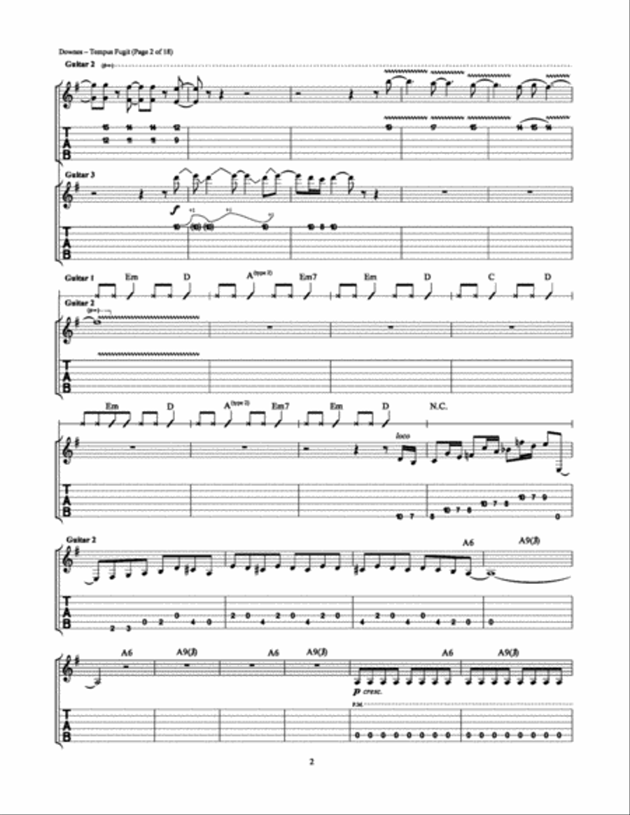 Tempus Fugit Electric Guitar scores gallery preview page 2