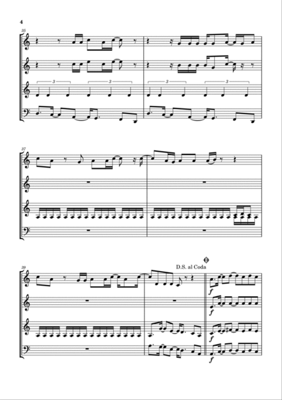 Uh Oh (here I Go) Woodwind Quartet scores gallery preview page 5