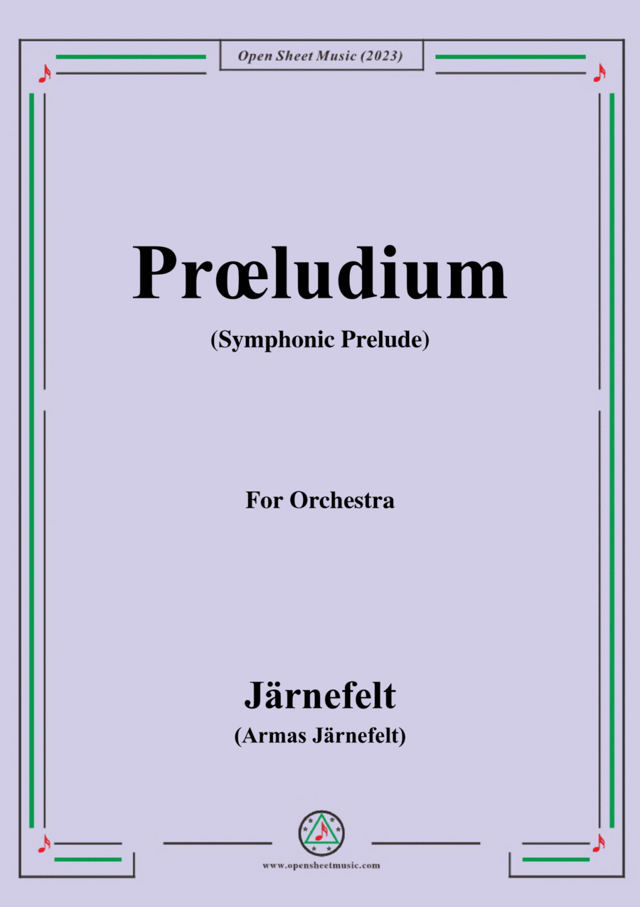 Jarnefelt-Praludium(Symphonic Prelude) String Orchestra scores gallery preview page 1