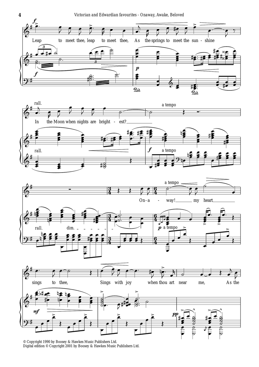 Onaway, Awake, Beloved (from Hiawatha's Wedding Feast) Piano, Vocal scores gallery preview page 4