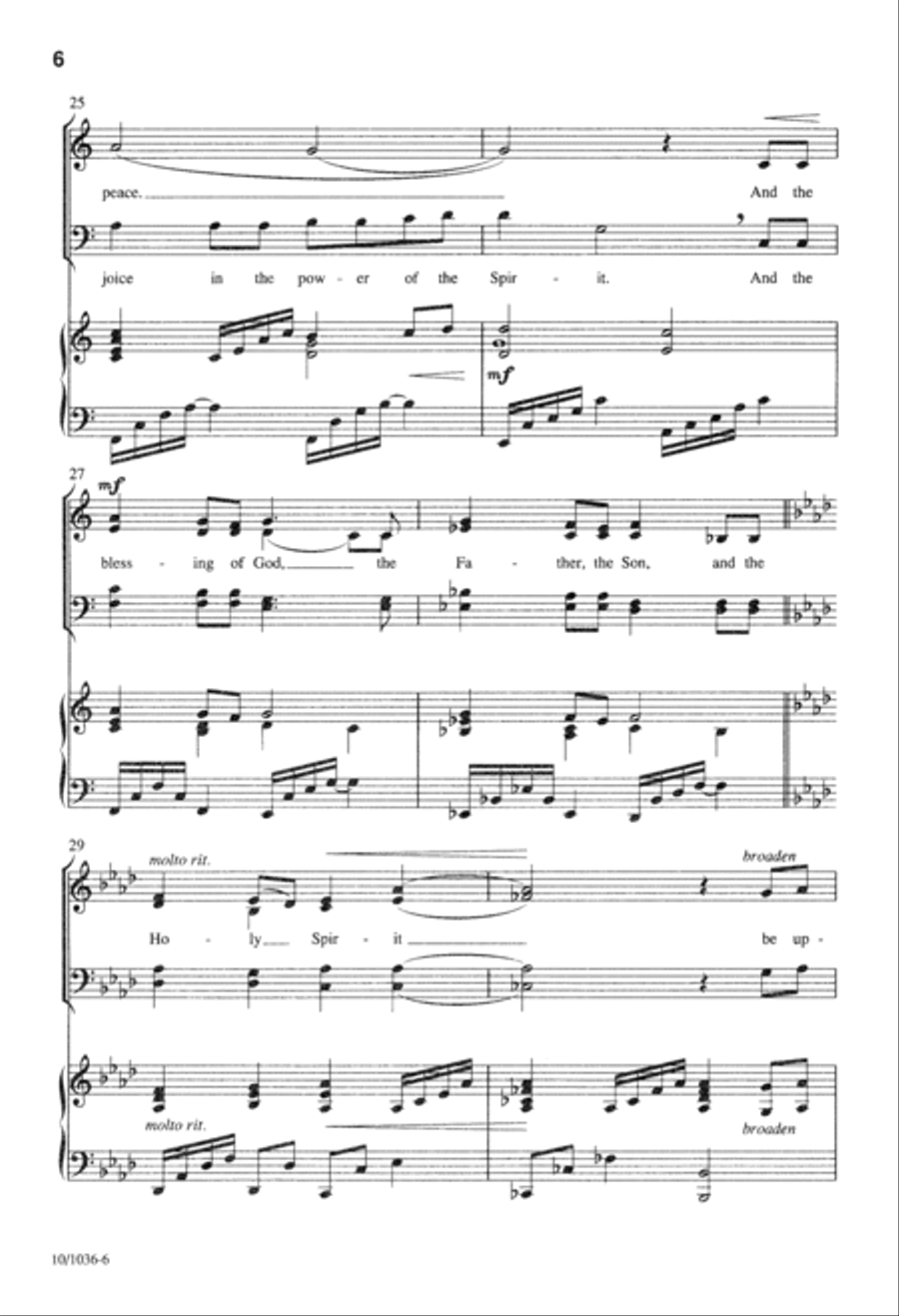 Go Forth Into the World in Peace 4-Part scores gallery preview page 6