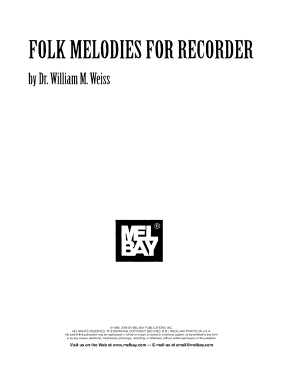 Folk Melodies for Recorder