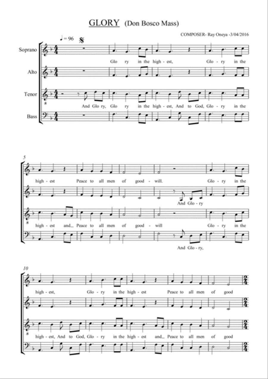 St. Don Bosco Mass St. Don Bosco Mass 4-Part scores gallery preview page 3