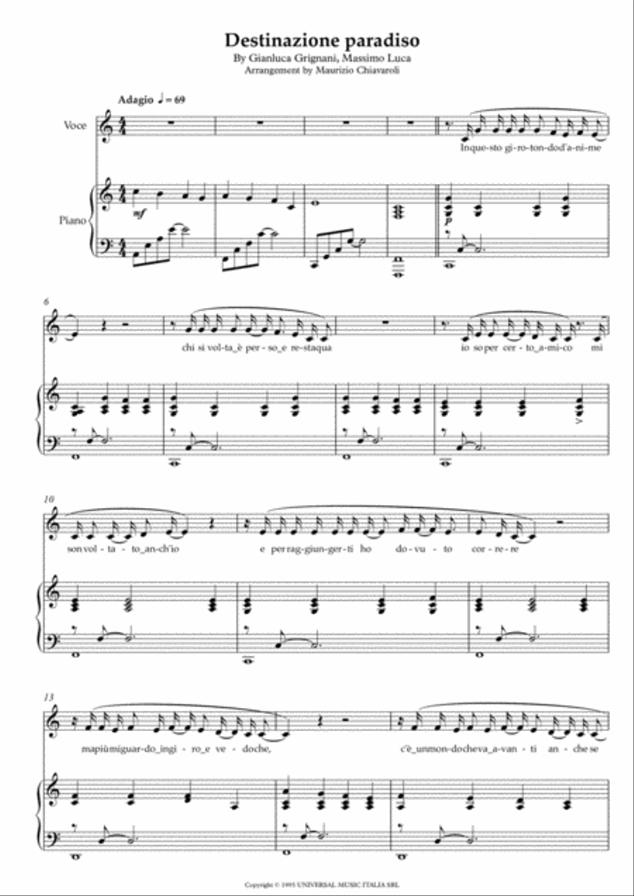 Destinazione Paradiso Voice scores gallery preview page 1