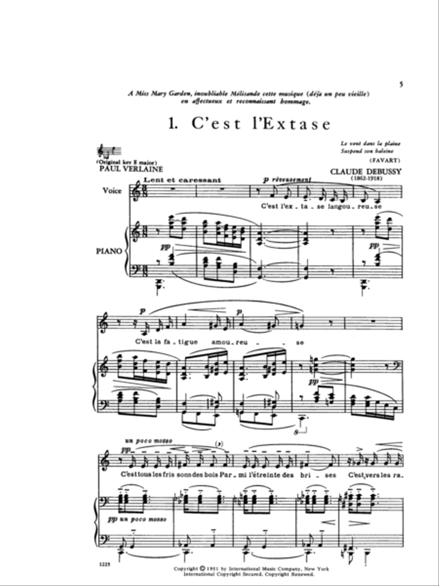 Ariettes Oubliees (F. & E.) - Low Low Voice scores gallery preview page 2