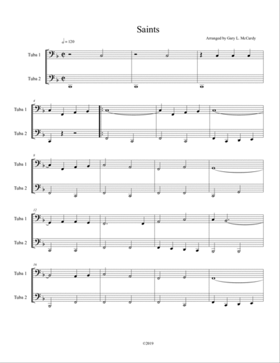 Saints Tuba Duet Brass Duet scores gallery preview page 2