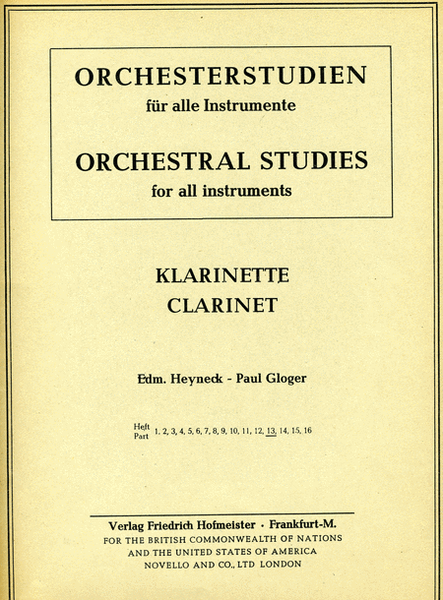 Orchesterstudien Klarinette Band 13