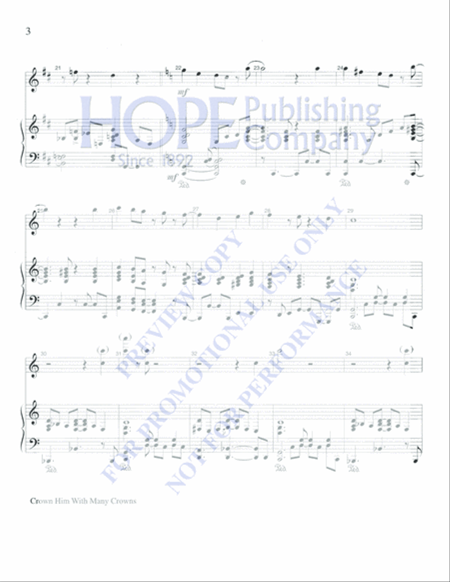 Crown Him with Many Crowns Percussion scores gallery preview page 4
