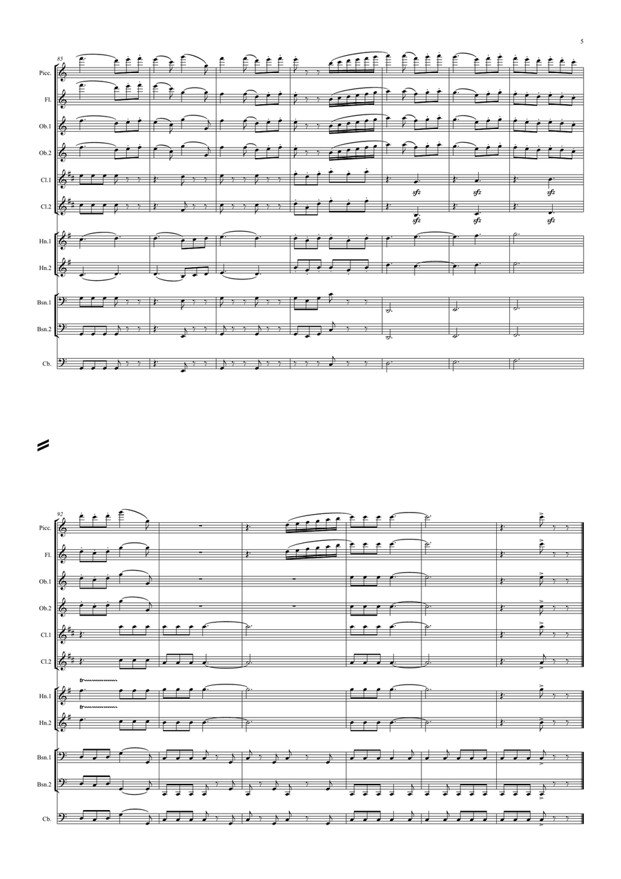 English Dances, Set 2, Op. 33: No. 2. Con Brio Large Ensemble scores gallery preview page 5