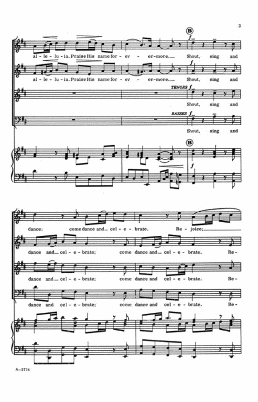 Praise the Lord (from Judas Maccabeus) 4-Part scores gallery preview page 3