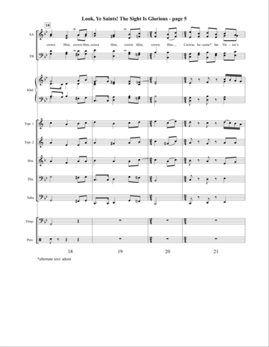 Look, Ye Saints! The Sight Is Glorious 4-Part scores gallery preview page 6