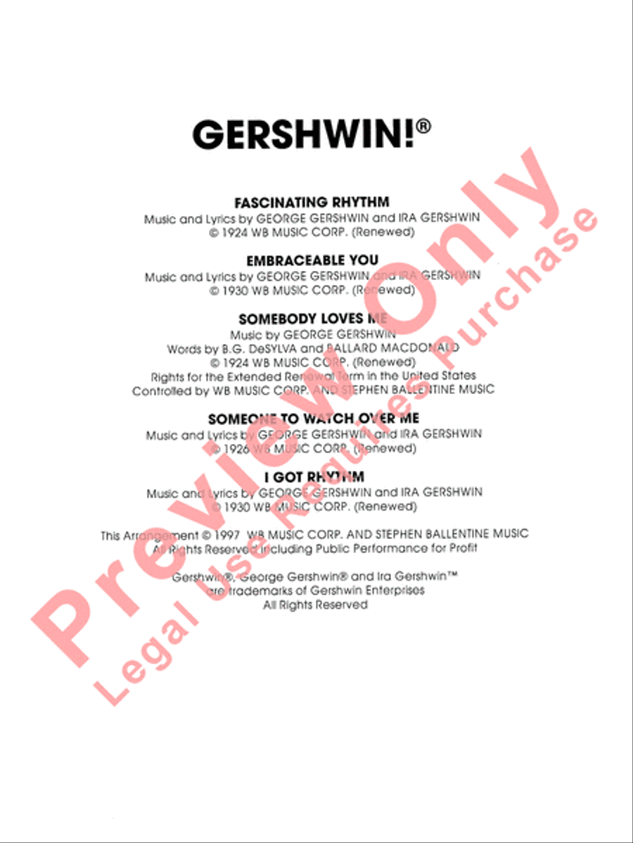 Gershwin! (Medley) Gershwin! (Medley) Concert Band scores gallery preview page 3