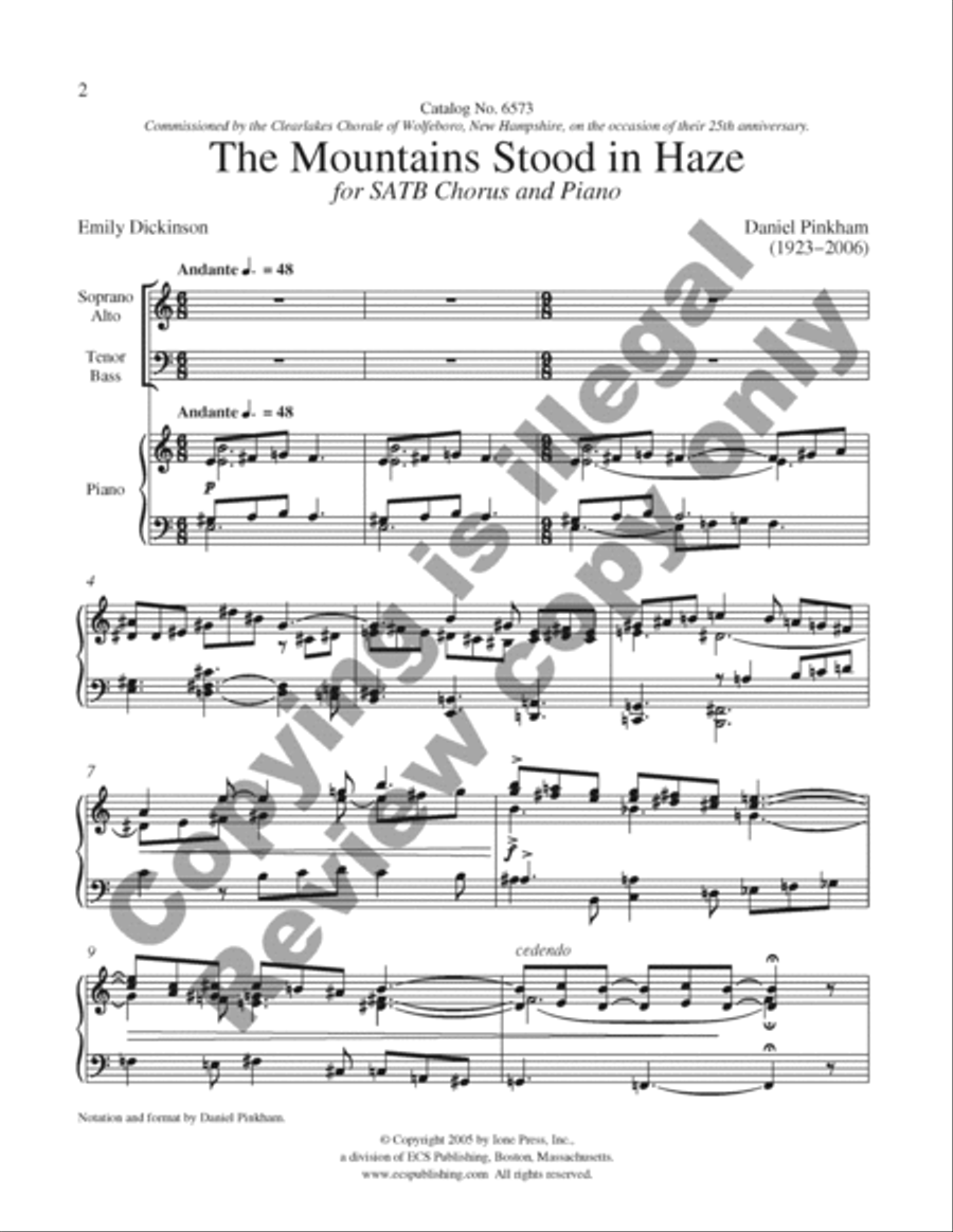 The Mountains Stood in Haze 4-Part scores gallery preview page 2
