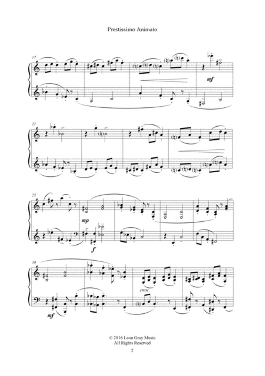 Prestissimo Animato, Tombola and Dice (No. 3), Leon Gray Piano Solo scores gallery preview page 3