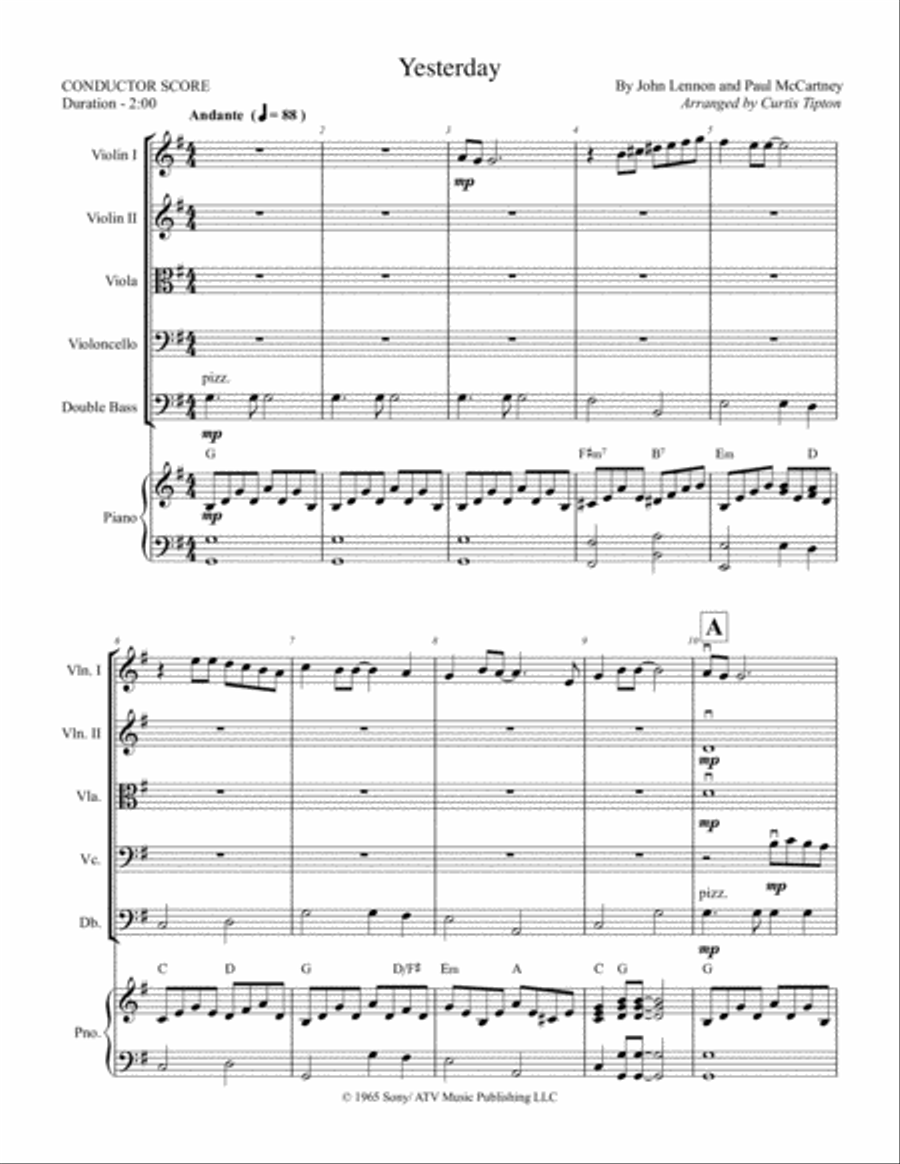 Yesterday Full Orchestra scores gallery preview page 2