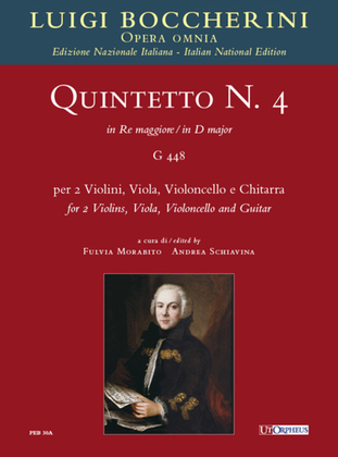 Quintet No. 4 in D major (G 448) for 2 Violins, Viola, Violoncello and Guitar