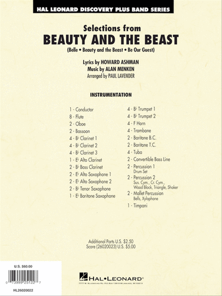 Selections from Beauty and the Beast Concert Band scores gallery preview page 8