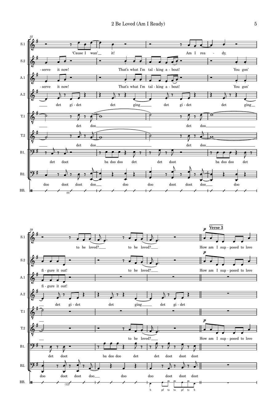 2 Be Loved (Am I Ready) Divisi scores gallery preview page 5