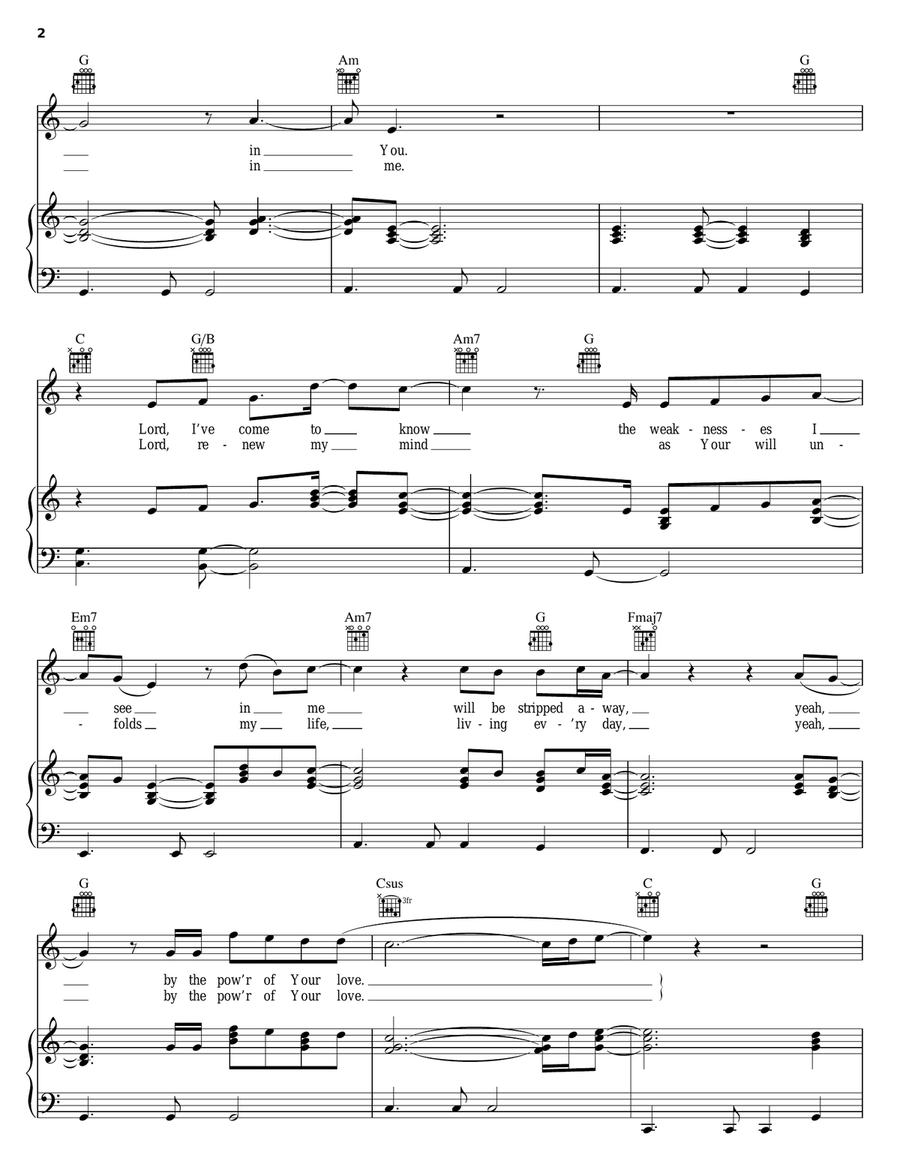 The Power Of Your Love Piano, Vocal, Guitar scores gallery preview page 2
