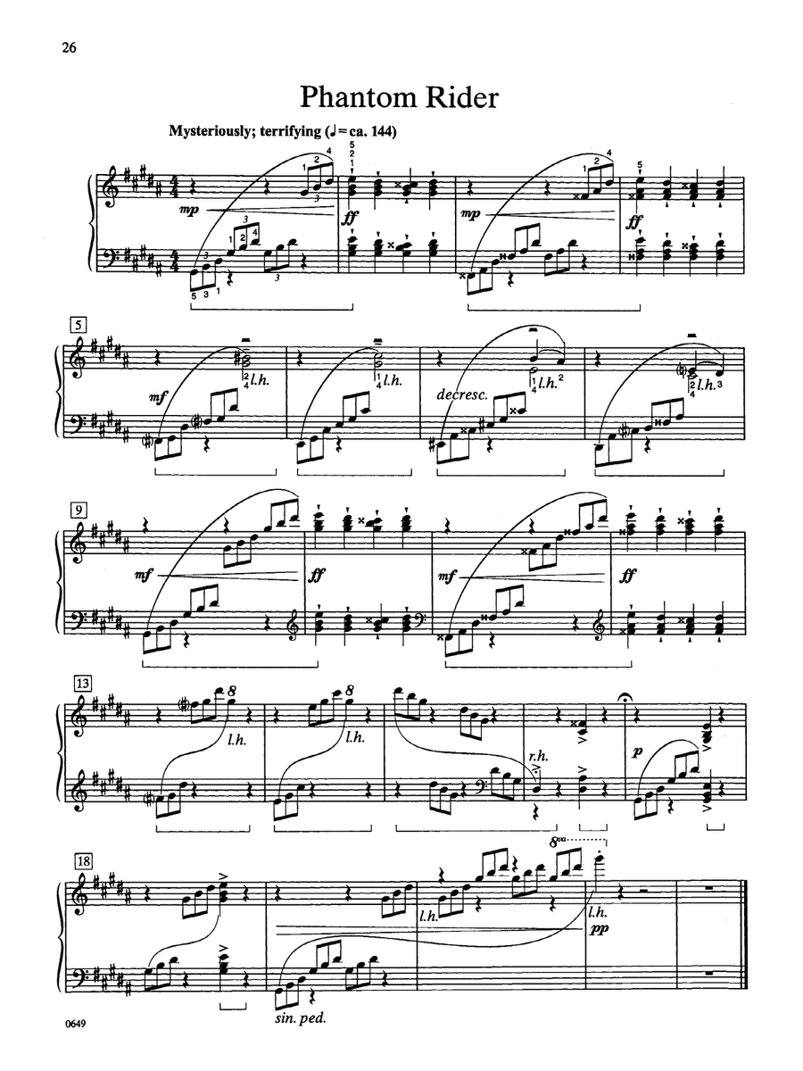 Phantom Rider - Piano Solo Piano Solo scores gallery preview page 1