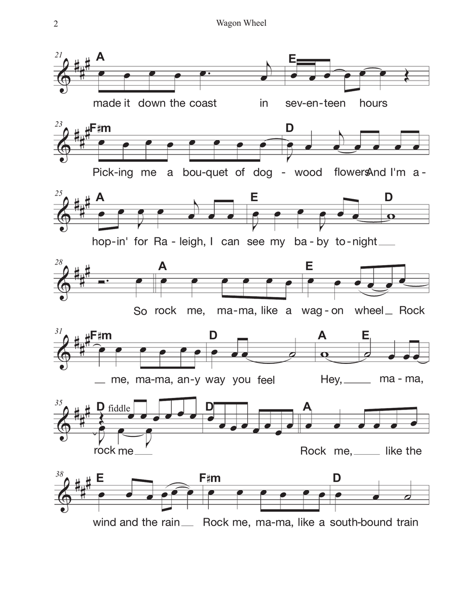Wagon Wheel Violin scores gallery preview page 4