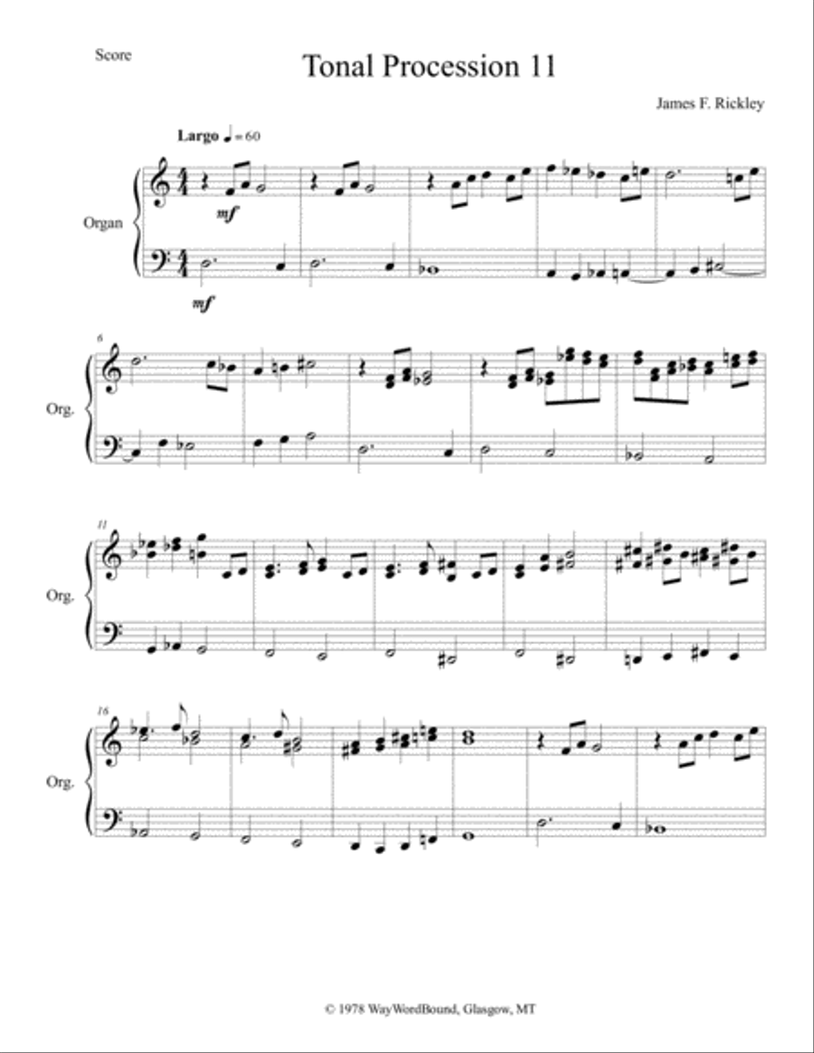Tonal Procession 11 Easy Piano scores gallery preview page 1
