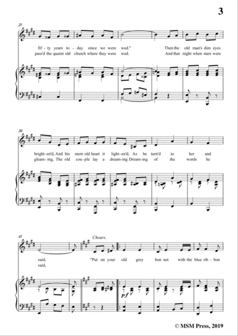 Percy Wenrich-Put On Your Old Grey Bonnet,in E Major,for Voice&Piano Voice scores gallery preview page 5