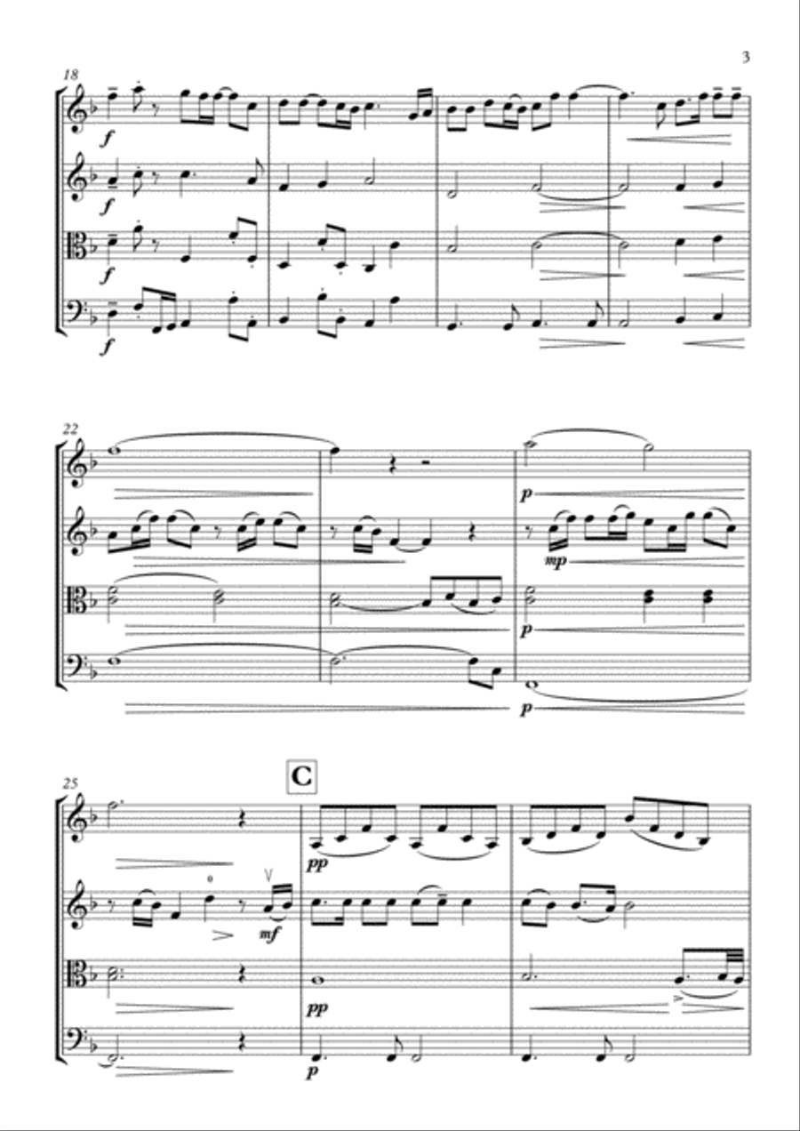 God Bless The U.S.A. String Quartet scores gallery preview page 3