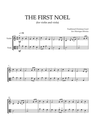 The First Noel (Violin and Viola) - Beginner Level