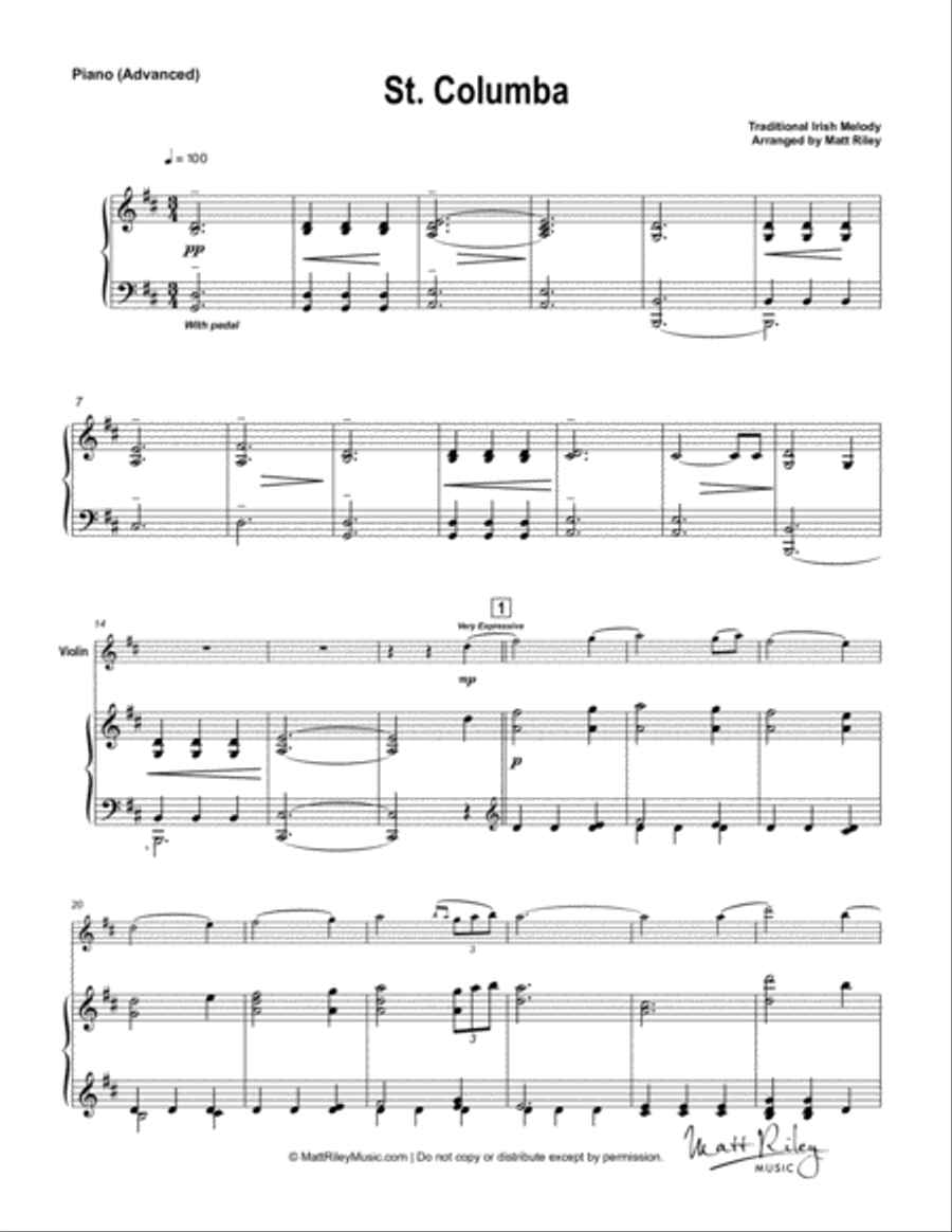St. Columba Violin Solo scores gallery preview page 5