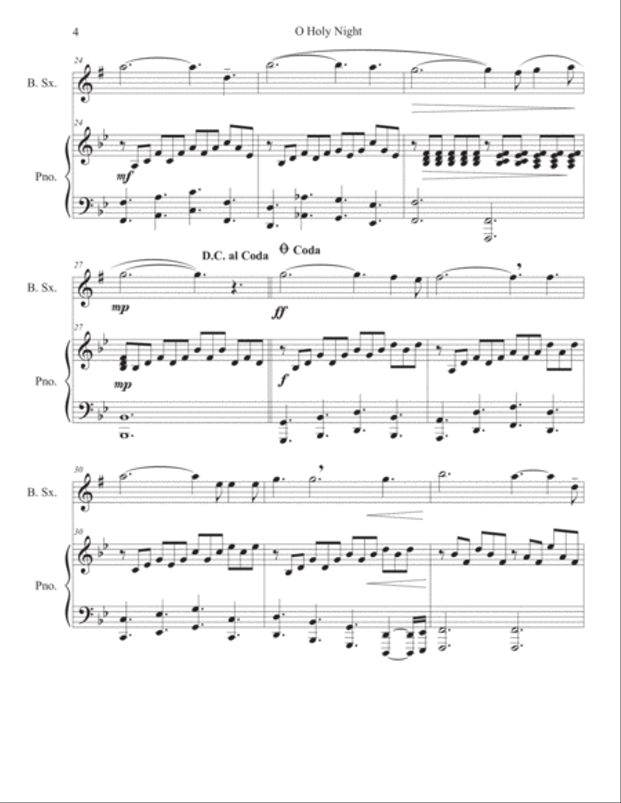 O Holy Night Baritone Saxophone scores gallery preview page 5