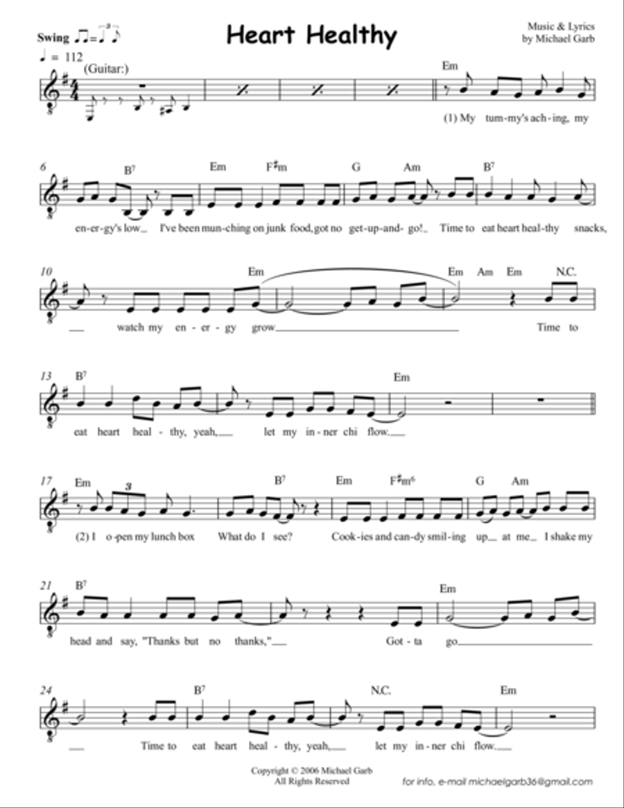 Heart Healthy, large print, 2 pages Large Ensemble scores gallery preview page 1