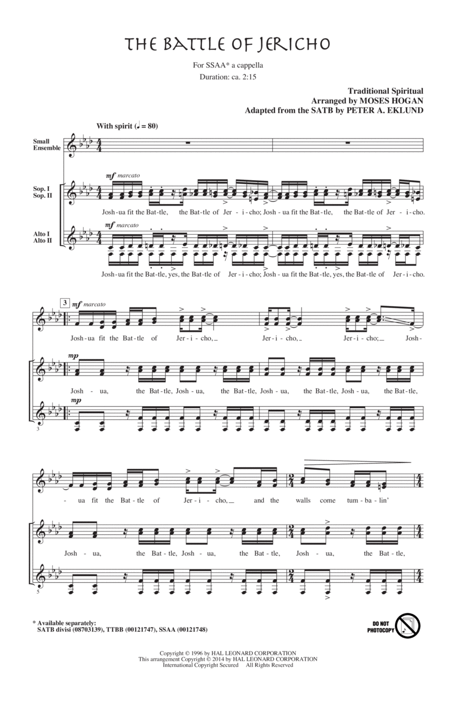 Joshua (Fit The Battle Of Jericho) SSA scores gallery preview page 1
