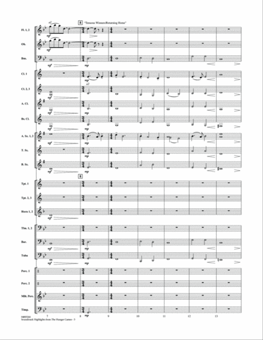The Hunger Games (Soundtrack Highlights) - Full Score Concert Band scores gallery preview page 3