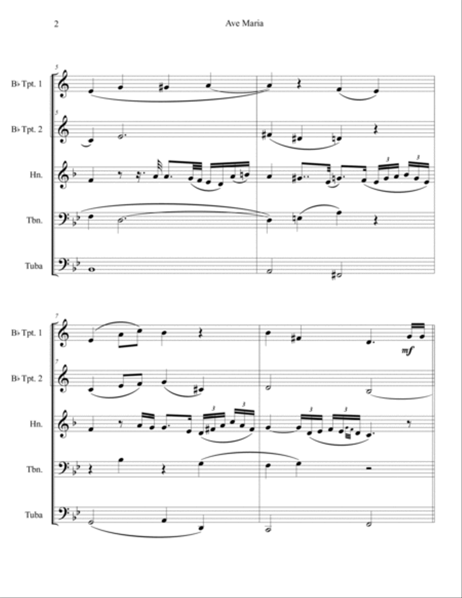 Ave Maria Brass Ensemble scores gallery preview page 2