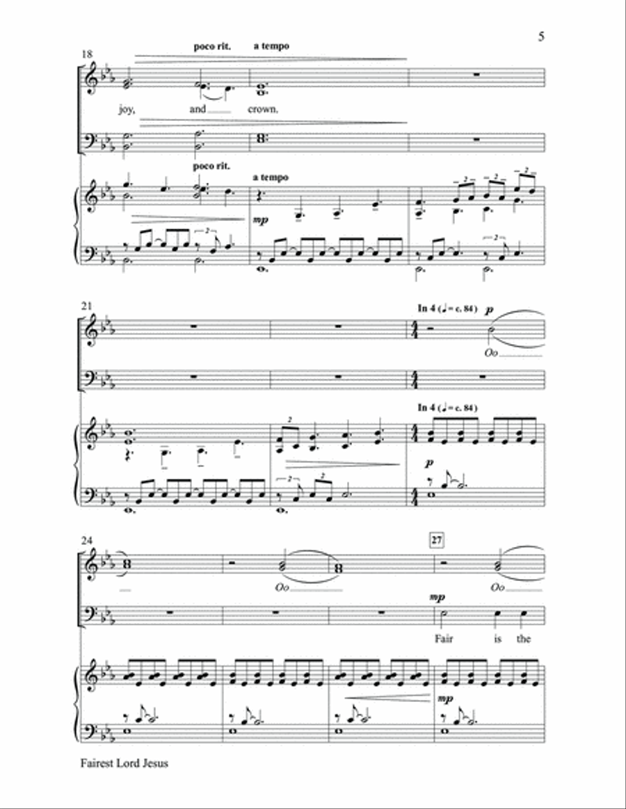 Fairest Lord Jesus Fairest Lord Jesus 4-Part scores gallery preview page 5