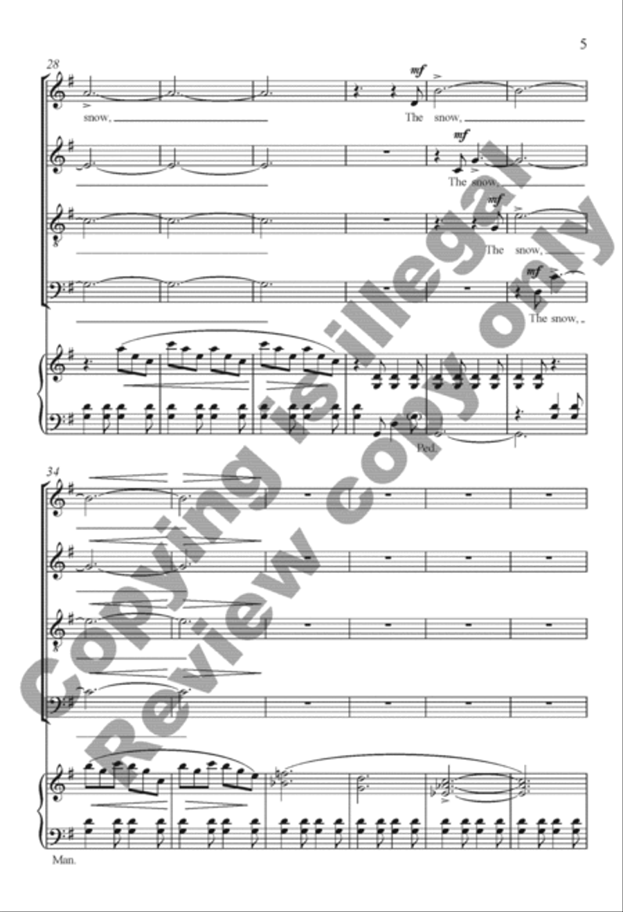 The Snow Lay On the Ground 4-Part scores gallery preview page 4